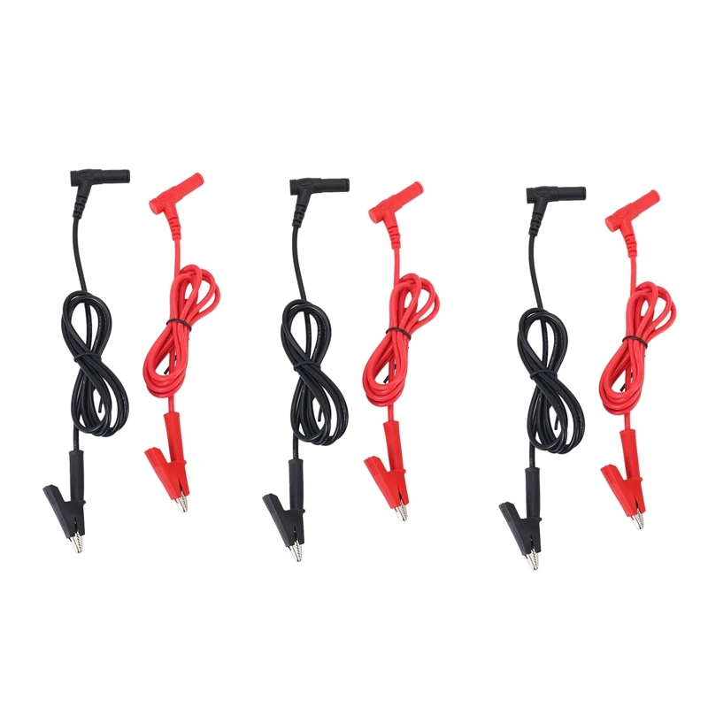

Promotion! 3 Pair Banana Plug To Alligator Clip Test Lead Crocodile Clip Lab Test Cable With Banana Plug Heavy Duty 1M Long