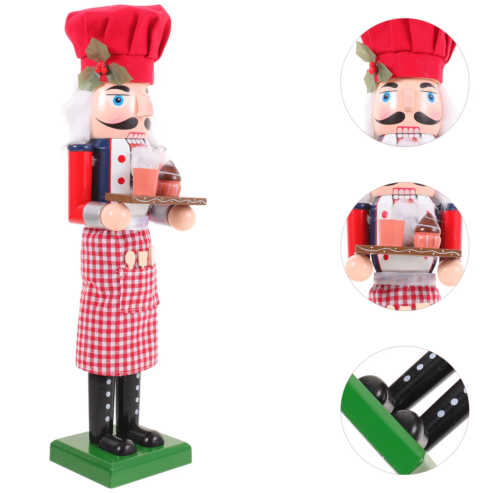 

FOMIYES Pirate Decor Baker Nutcracker Figures Nutcracker Chef Decor Traditional Wooden Nutcracker Decorative Tabletop Figurine
