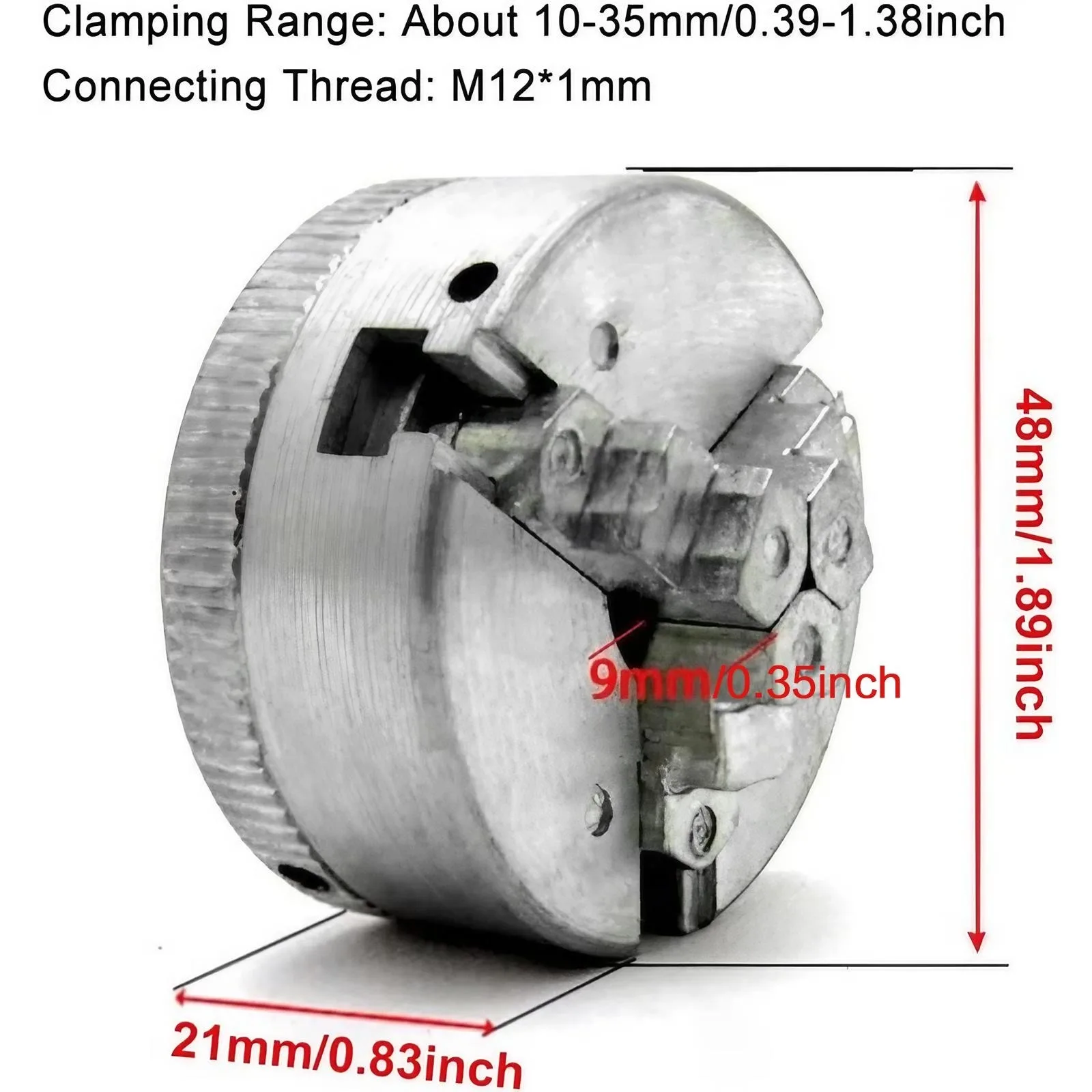 헤비 듀티 셀프 센터링 드릴 척 전동 선반 3조 4조 호환 M12 x 1mm 링키지 드릴링 공구