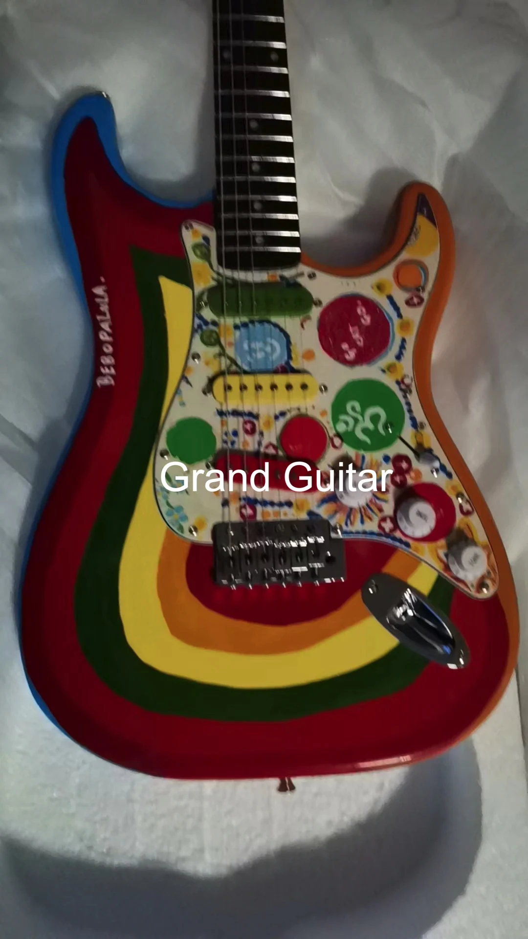 GH Harrison Rocky Water Transferring Paint Colorful Pickup Electric Guitar Accept Guitar and Bass OEM