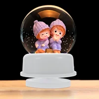 2 Pcs Sports Christmas Music Box Base Child Musical Water Globe Plastic Clock Movement 2