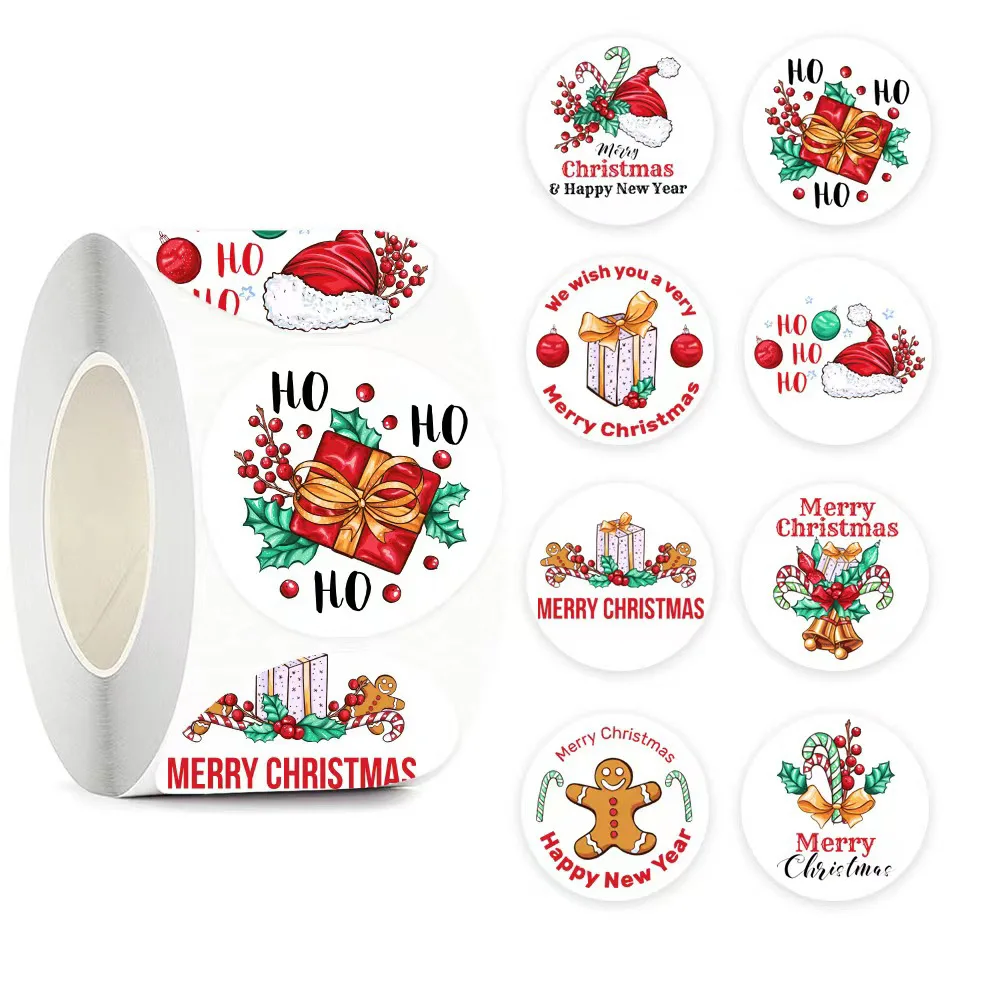 

Christmas Decorative Sticker Roll Impresora De Etiquetas Autoadhesivas Holiday Happy Decorations Festival Label Adhesive Paper