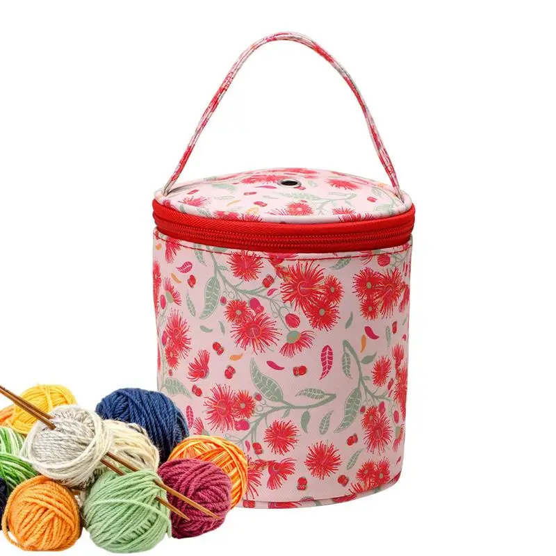 

Yarn Storage Bag Portable Round Yarn Storage Bags Knitting Wool Organizer Crochet Sewing Needles Handbag Weave Tools Accessories
