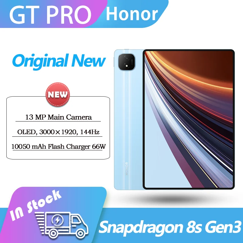 Honor Pad GT PRO 12.3 WiFi Version, Snapdragon 8S, Gen3, 12.3Inch OLED, 144HZ, 3000 X1920, 13MP, 10050mAh, 66W,MagicOS 8.0.1
