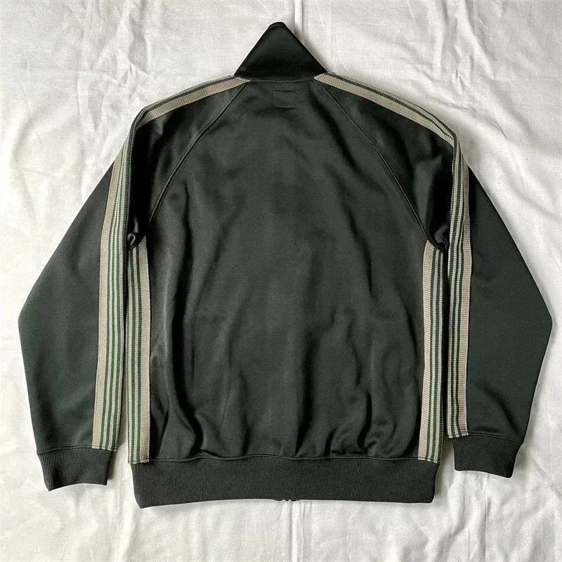 24ss Classic Butterfly Embroidery AWGE Stripes Jackets Men Women High Quality Jacket Nee dles Green Track Jacket 4