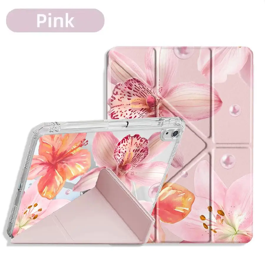Y-Fold Pink Lily Tablet Holder Cover