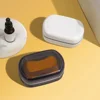 1pc Soap Box With Lid Travel Reusable Dish Holder Container Soap Case Bathroom Accessories PP Double Layer Drainage Net Handle 6