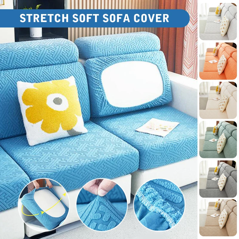 

Thick Jacquard Sofa Seat Cushion Cover Funiture Protector Couch Covers for Sofas Anti-Dust Removable Seat Slipcover Kids Pets