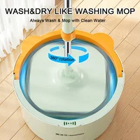 Spin Mops floor Cleaning Tools Household Cleaning spin Home Floor Cleaning easy to drain Squeeze Mop Wet and Dry Mop and Bucket 1