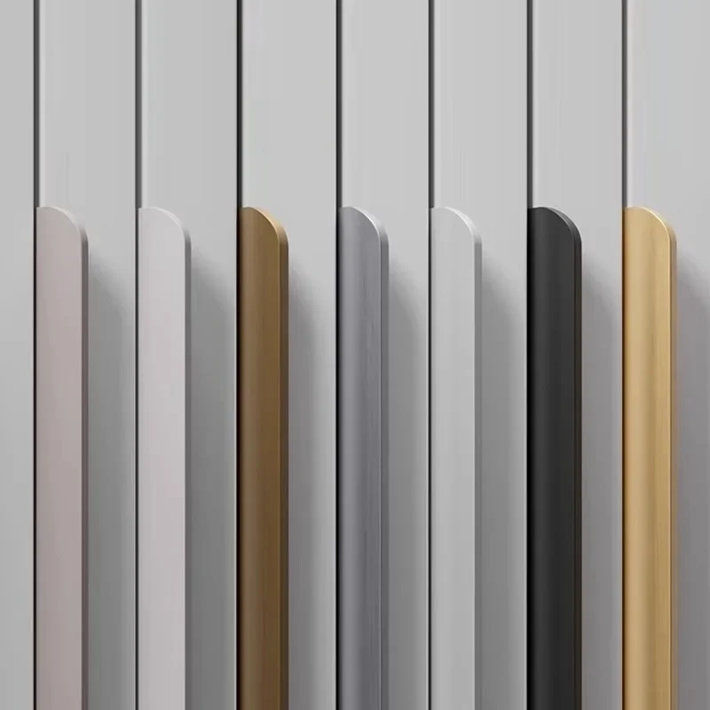 40mm Aluminum Alloy Curved Edge Sealed Cabinet Handle Light Luxury Cabinet Drawer Door Invisible Wardrobe Door Handle furniture handles kitchen door handles