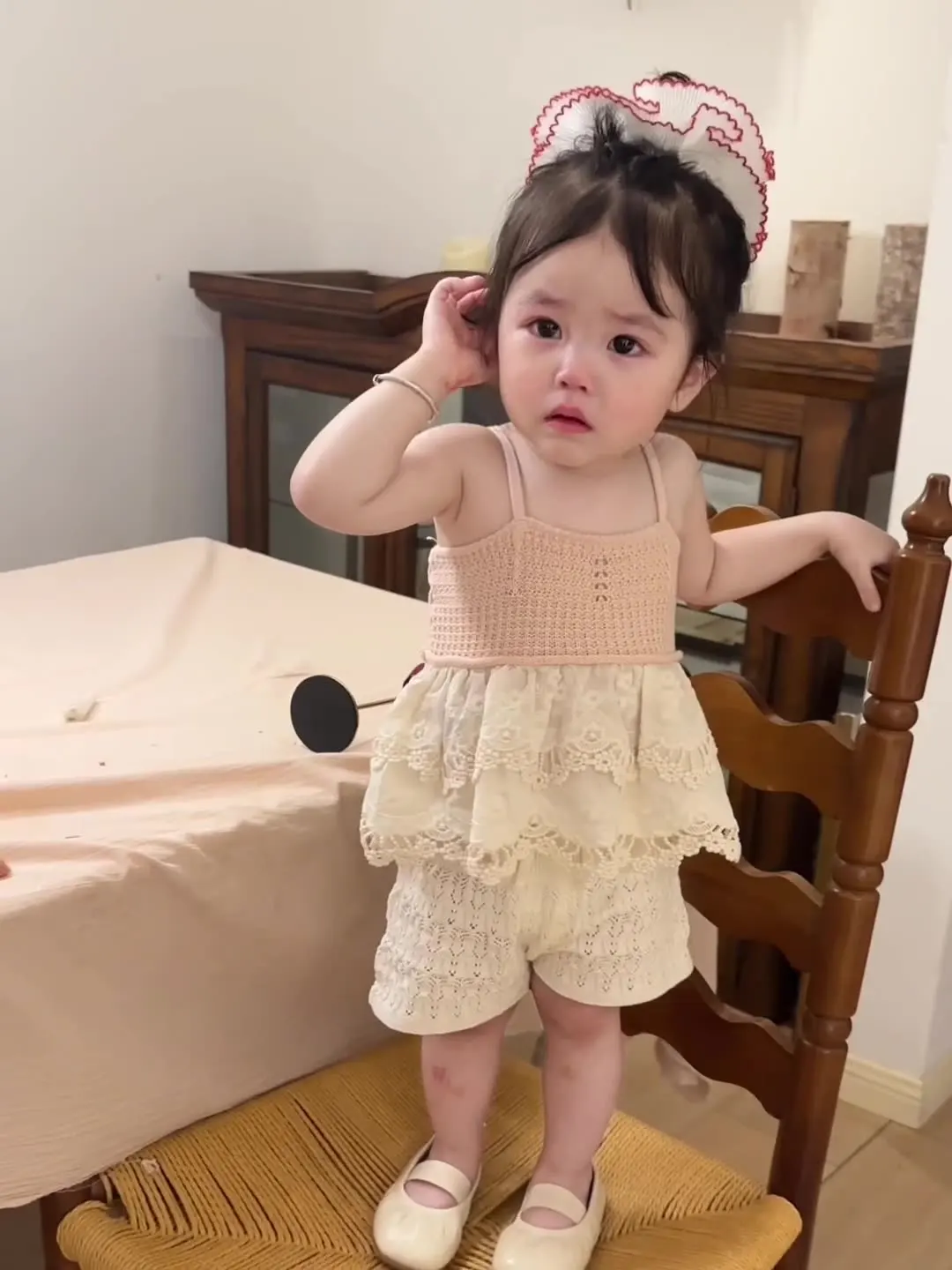 Girls Knit Lace Ruffle Vest Camisole Tops