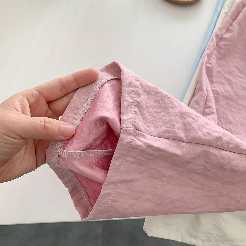 Simple Candy Color Girl Straight Pants Loose Wide Leg Children Cropped Pants Thin High Waist Teen Yamamoto Pants Streetwear