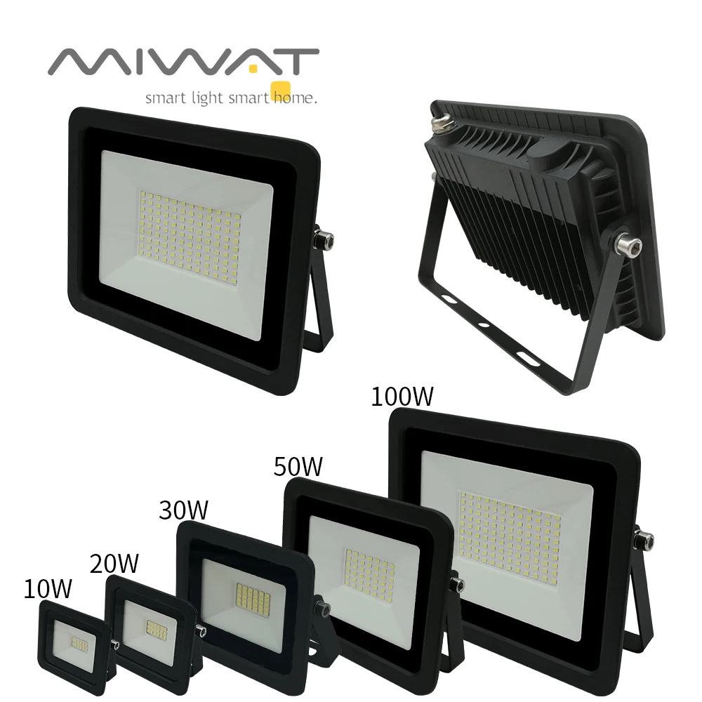 High-Powered LED Outdoor Waterproof Floodlight with White Reflector