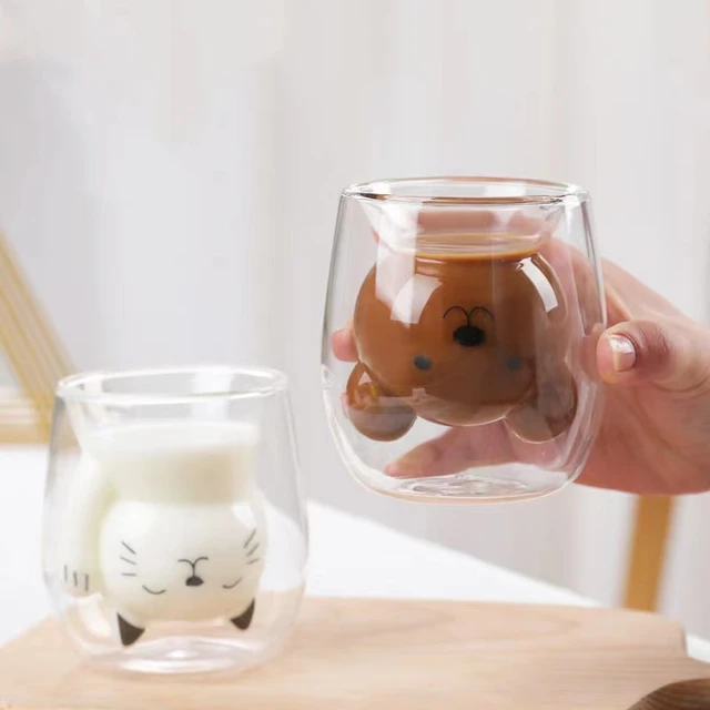 Cute Glass Pig Cup / Cute Coffee Cup / Clear Coffee Mug / Cute Mugs / Pig  Mug