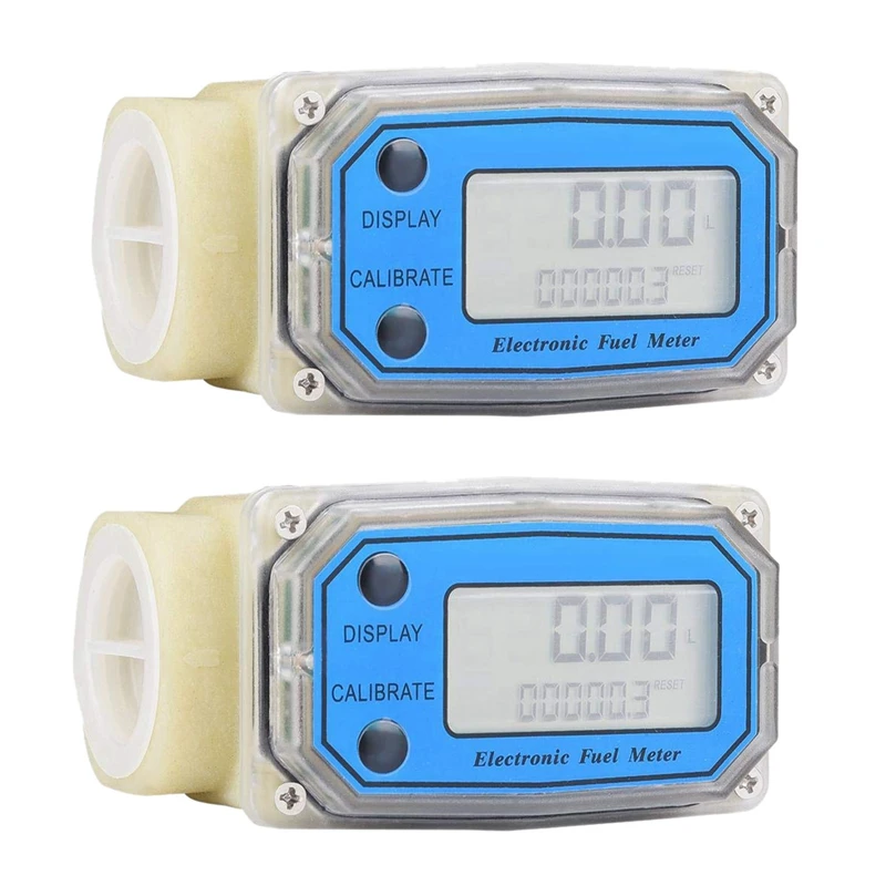 

2X Mini Digital Turbine Flow Meter Fuel Flow Meter Turbine Flowmeter For Chemicals Water Sea Liquid Flowmeter