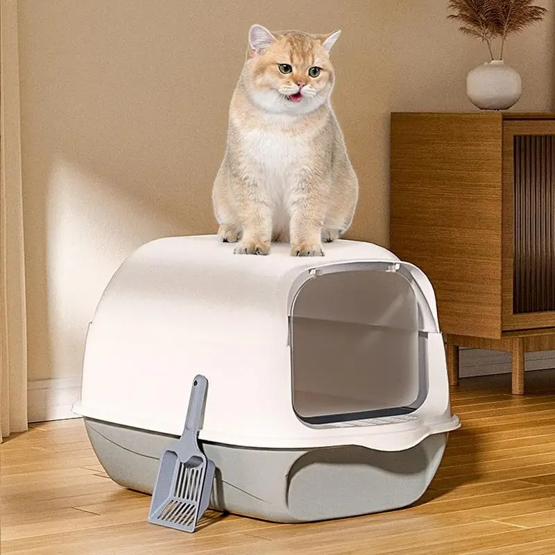 

Cat Litter Box Extra Large Fully Enclosed Odor-proof Cat Toilet Removable Kitten Anti-splash Cat Litter Box