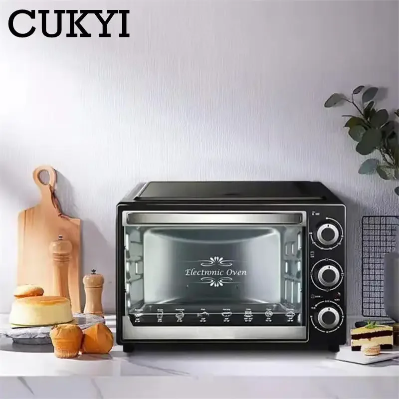 CUKYI 32L mini automatic electric oven multifunction baking machine 1500W three-layers cake pizza oven kitchen cooking tools EU