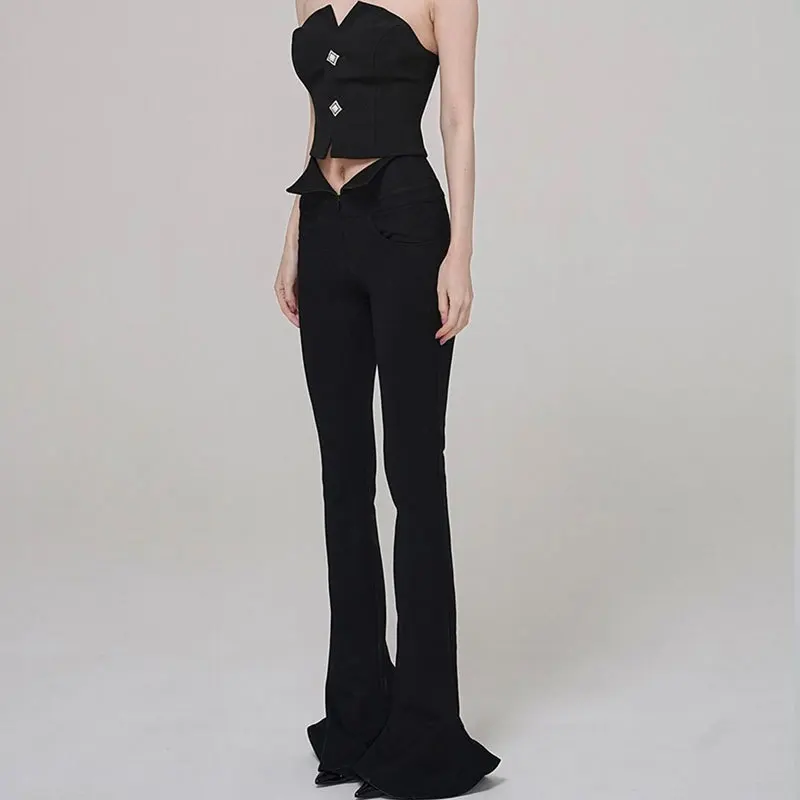 

Slim Long Legs for Women, High Elastic Horn Pants, Horseshoe , Western Set, Fashionable and Versatile , Women's Design, New