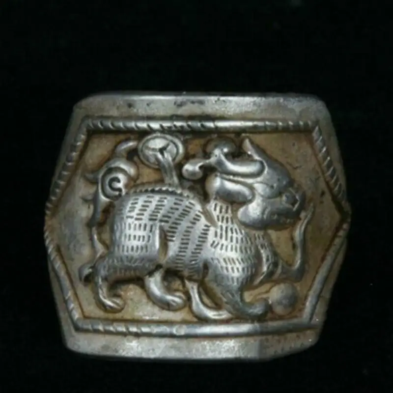 

Кольца в виде старого китайского дворца династии Miao, серебряные кольца в виде единорога, 2 см