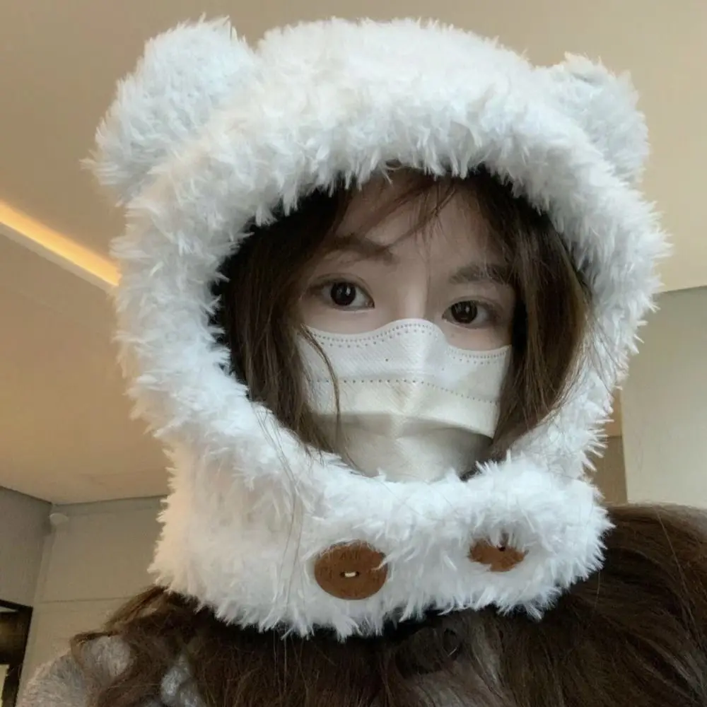 

Ear Protection Hat Little Bear Ears Hat Fashion Skull Cap Beanie Hat Winter Plush Hat Cute Cartoon Cat Ears Beanie Children