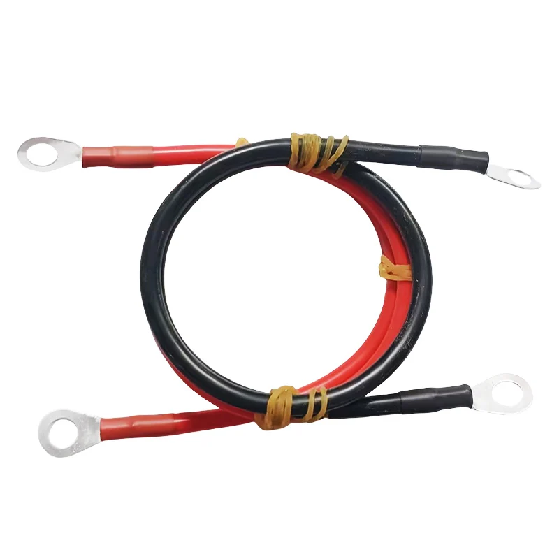 Heavy-Duty Battery Inverter Cable Set with Copper Terminals for Solar Power Connection