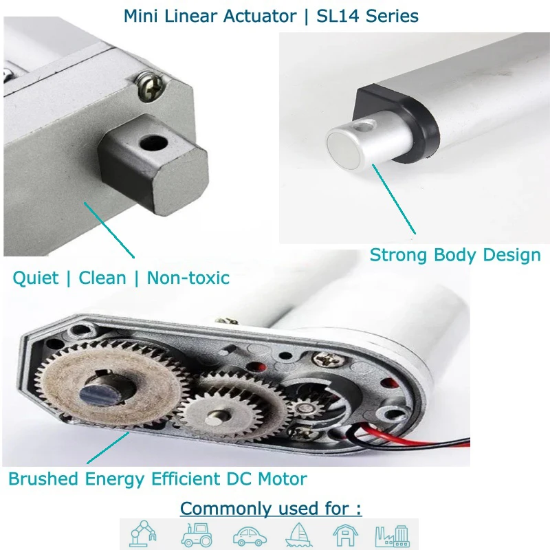12V 전기식 선형 액추에이터 950mm 스트로크 10mm/s 속도 1000N/225LBS 최대 하중 - 가정용 프로젝트를 위한 산업용 강력 액추에이터