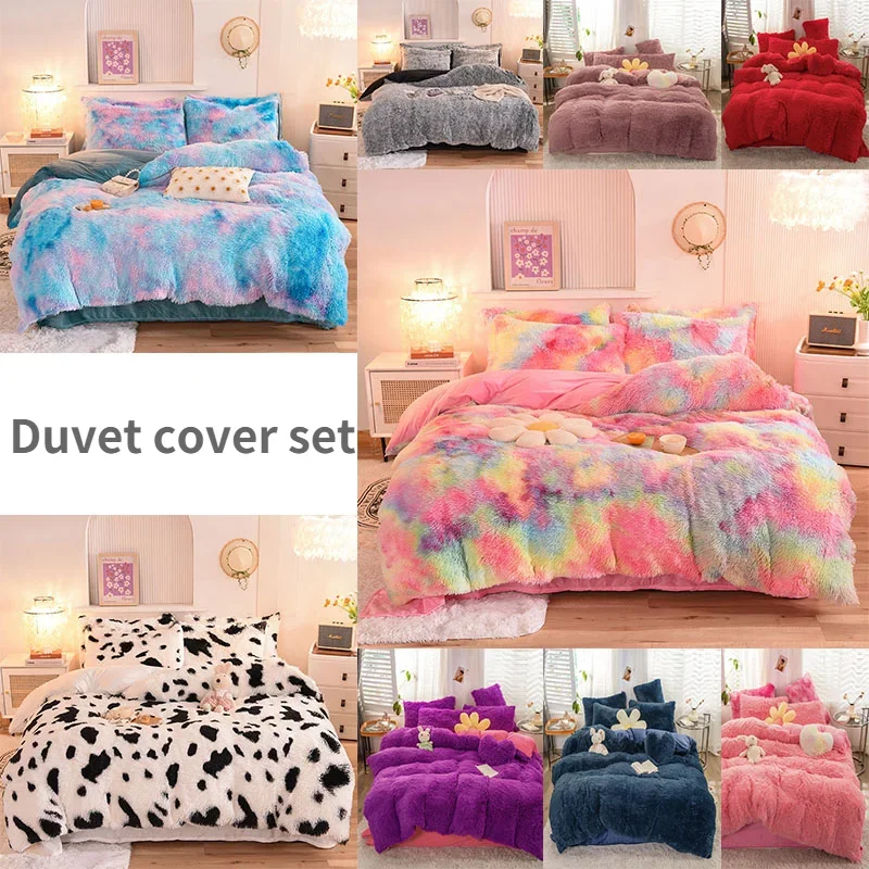 

3-4PCs Velvet thick luxury bedding set Fall and Winter bedroom set queen king size Quilt cover bed sheet plush twin bedding set
