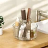 Clear Acrylic Cosmetic Storage Box Rotating Tray Desktop Dress Table Bathroom Lipstick Skin Care Product Rack Makeup Organizer 3