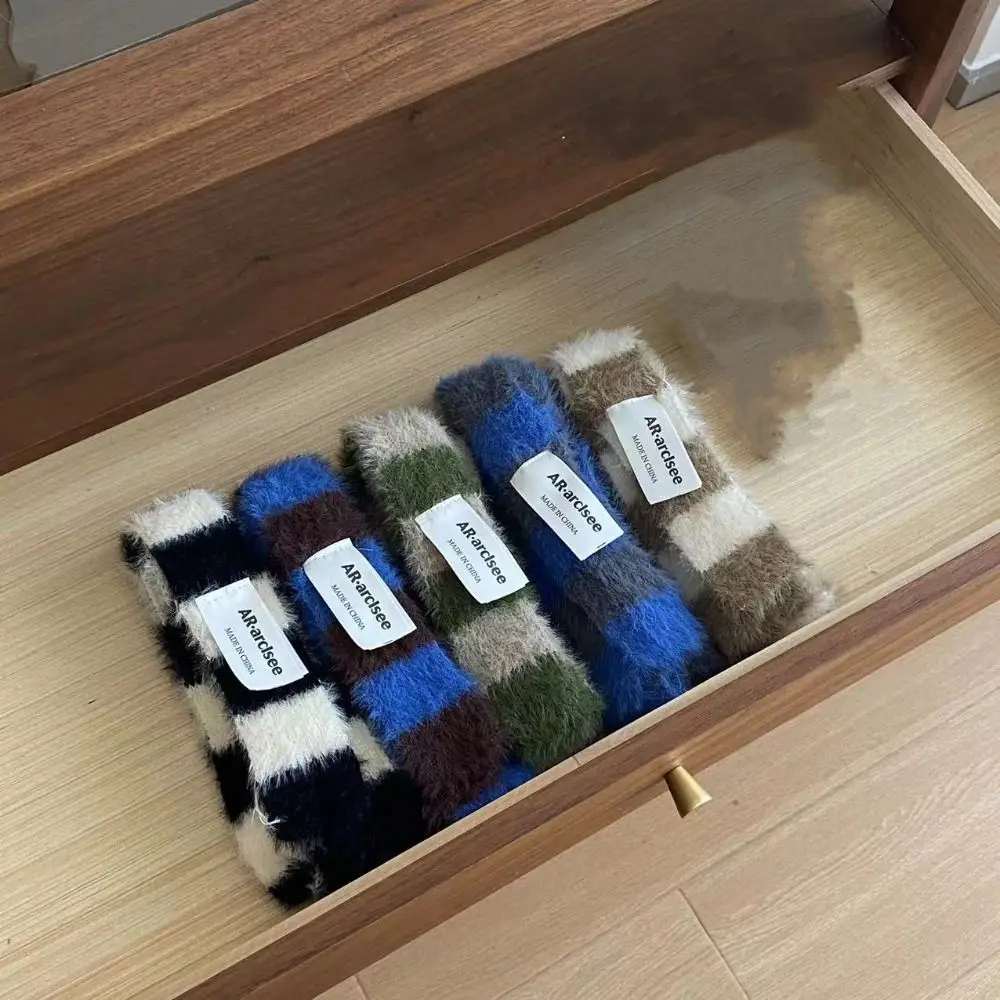 Fashion Y2 Striped Scarf Knitted Wool Warm Sausage Thin Scarf Soft Neck Scarves Autumn Winter