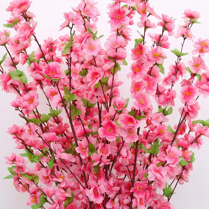 KHBNHJ 10 fiori artificiali di pesco, 66 cm, in seta, per matrimoni, casa, Natale, decorazione