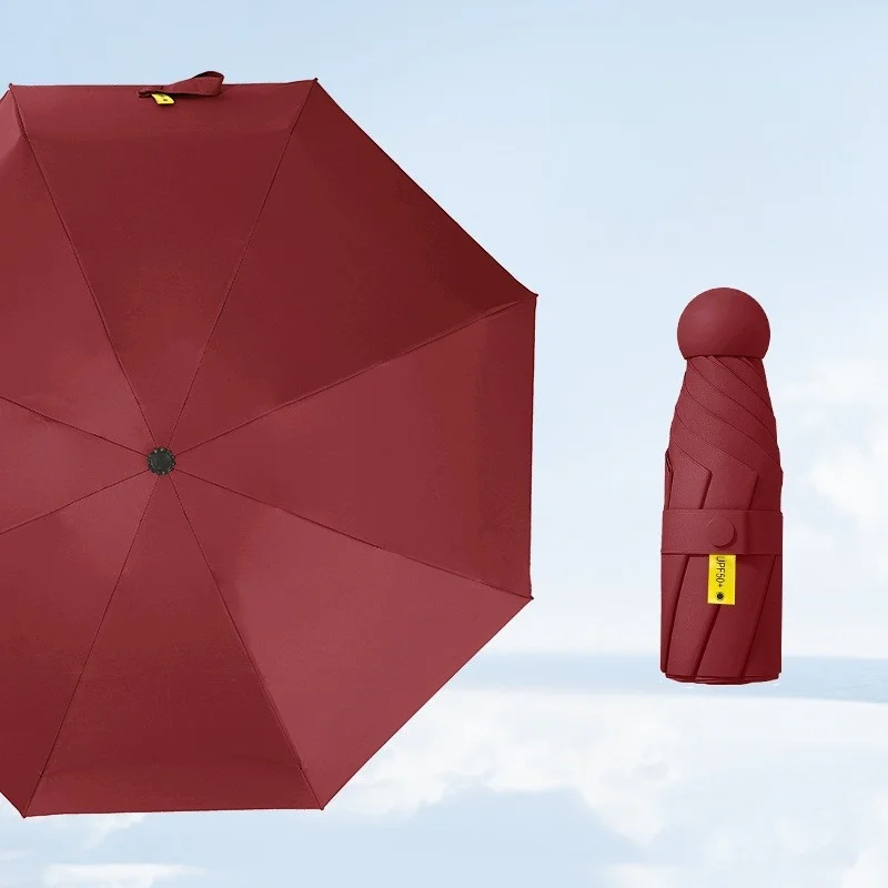 Ultra-light 5-fold umbrella vinyl 8-bone parasol protection against ultraviolet sun umbrella rain dual-purpose folding pocket