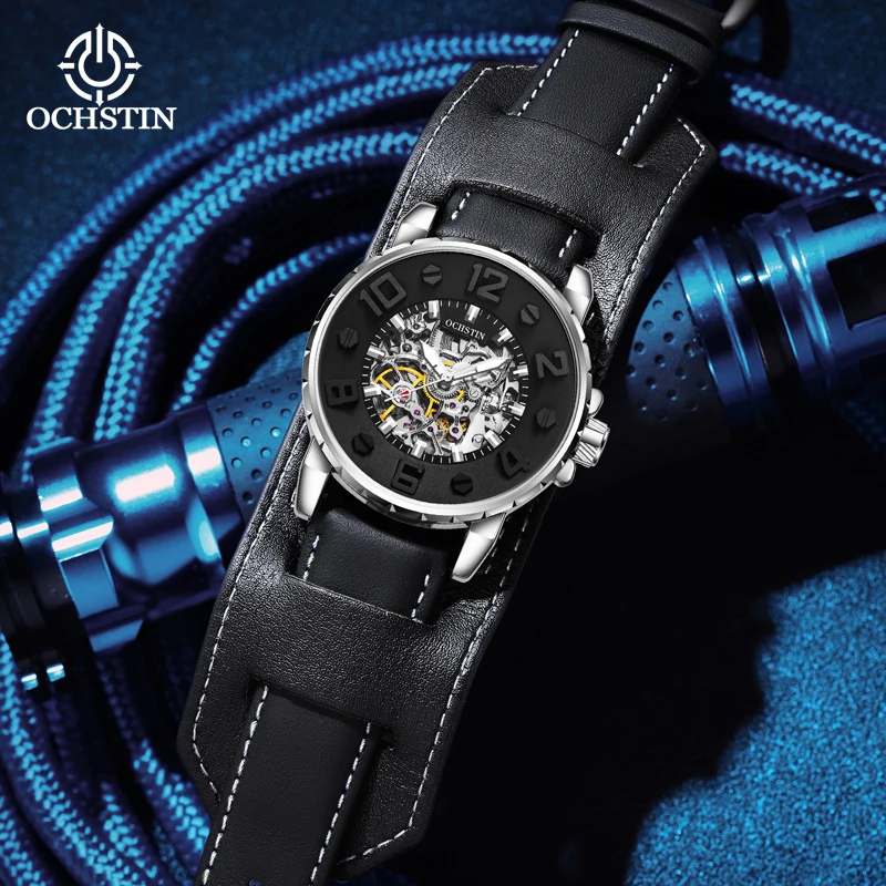 OCHSTIN Hot 2024 Masterpiece Craftsman Series Casual Hundred Skeleton Mechanical Movement Wristwatch Men's Mechanical Watches