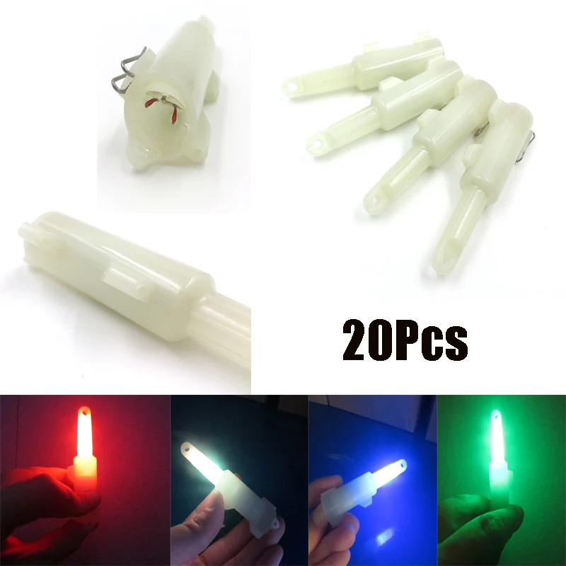 

20Pcs/Lot Squid Bait Deep Drop Underwater Fish Attracting Lure LED Fishing Flash Light Bait Green Red Blue White Colorful