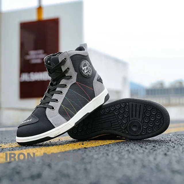 Men Motorcycle Shoes High-top Professional Motocross Boots Casual Anti-collision Anti-slip Cycling Protection Durable Equipments