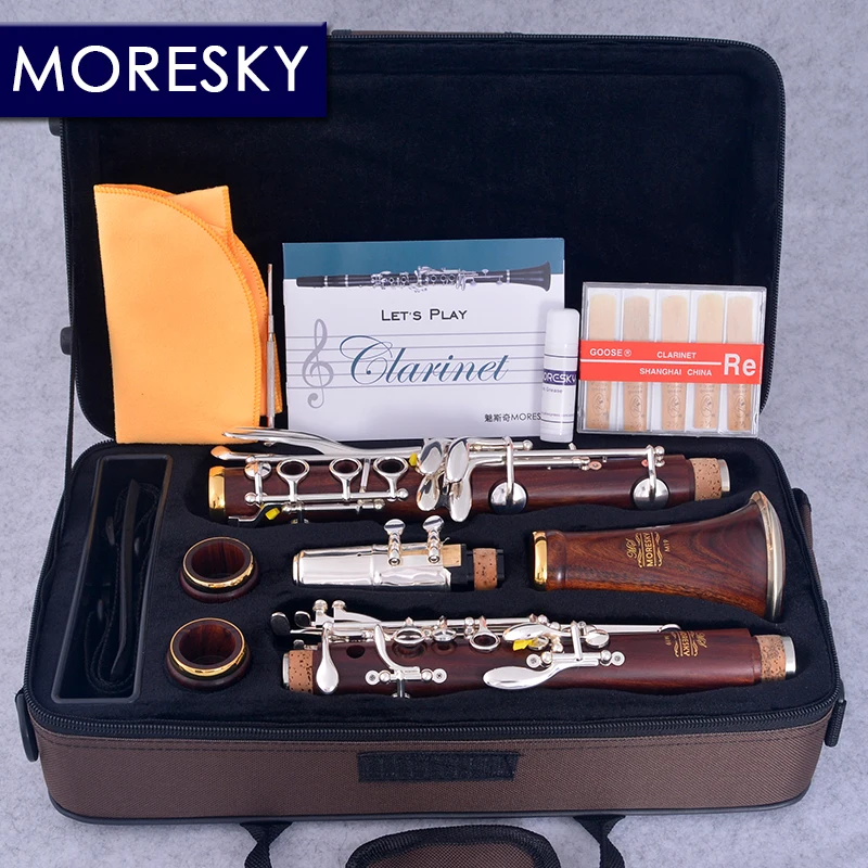 MORESKY Red Wood Professional Rosewood bB Gold plated 17 Keys Mopane Sib M19