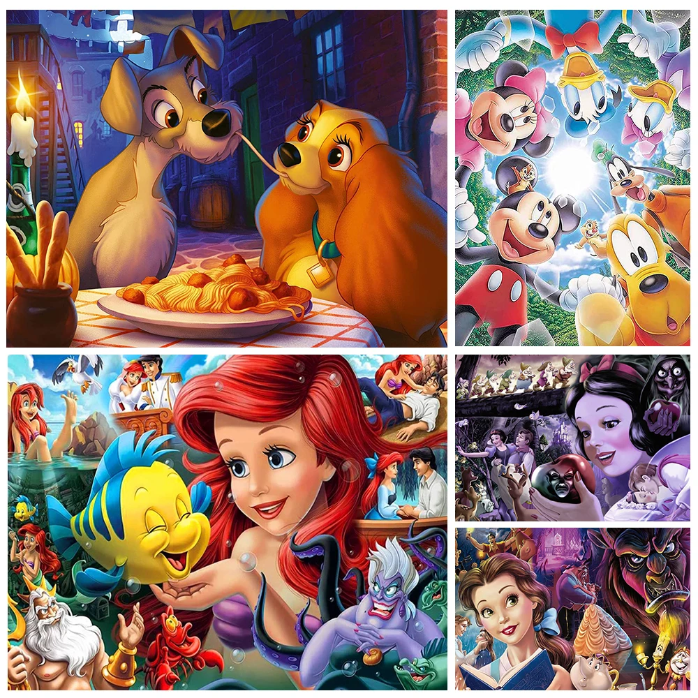 Disney Princess Canvas Painting Little Mermaid Snow White Canvas Children'S Room Decor