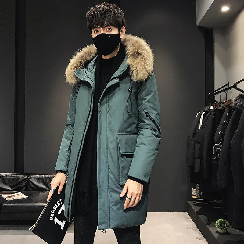 Thick Fur Long Coat Men Autumn Winter New Casual Warm