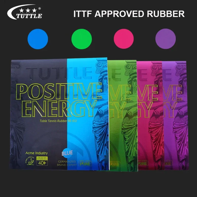 TUTTLE Positive Energy Table Tennis Rubber Pink Blue Green Purple Rubber ITTF Table Tennis Pingpong table tennis rubber