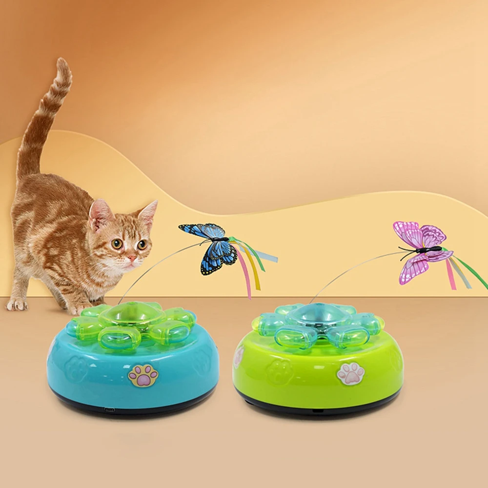 

Cat 5-In-1 Multifunctional Feather Self-Amusement Usb Charging Cat-Teasing Stick Removable Pet Toy Indoor Interactive Kitten Toy