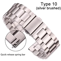 Sleek Stainless Steel Watch Band - Premium Metal Replacement Strap - 22mm (14)