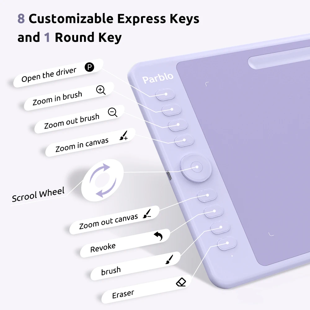 Parblo Intangbo M 10x6.25 Inches Digital Tablet Graphic Tablet for Drawing OSU Game with Battery-Free Stylus and Glove - Image 4