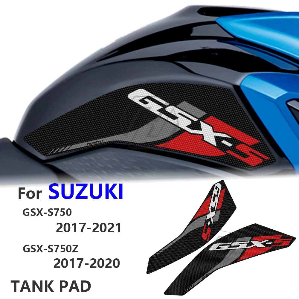For SUZUKI GSX-S750 GSXS 750 Z 2017-2021 Tank Grip Traction Pad Side Tank Pad Protection Knee Grip Mat Tank Rubber Sticker fit for gsx s750 gsxs 750 gsxs750 gsx s750 motorcycle tank pad protector 3d sticker carbon fiber glue decal protection