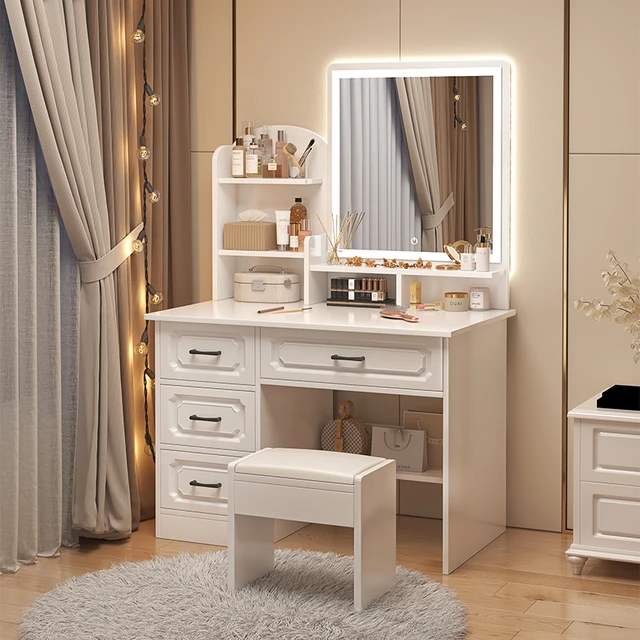 Maquiagem Lacquer Dressing Table, Gaveta Box, Espelhos, Armários, Sala,  Quarto, Artigos de Higiene Pessoal Móveis - AliExpress