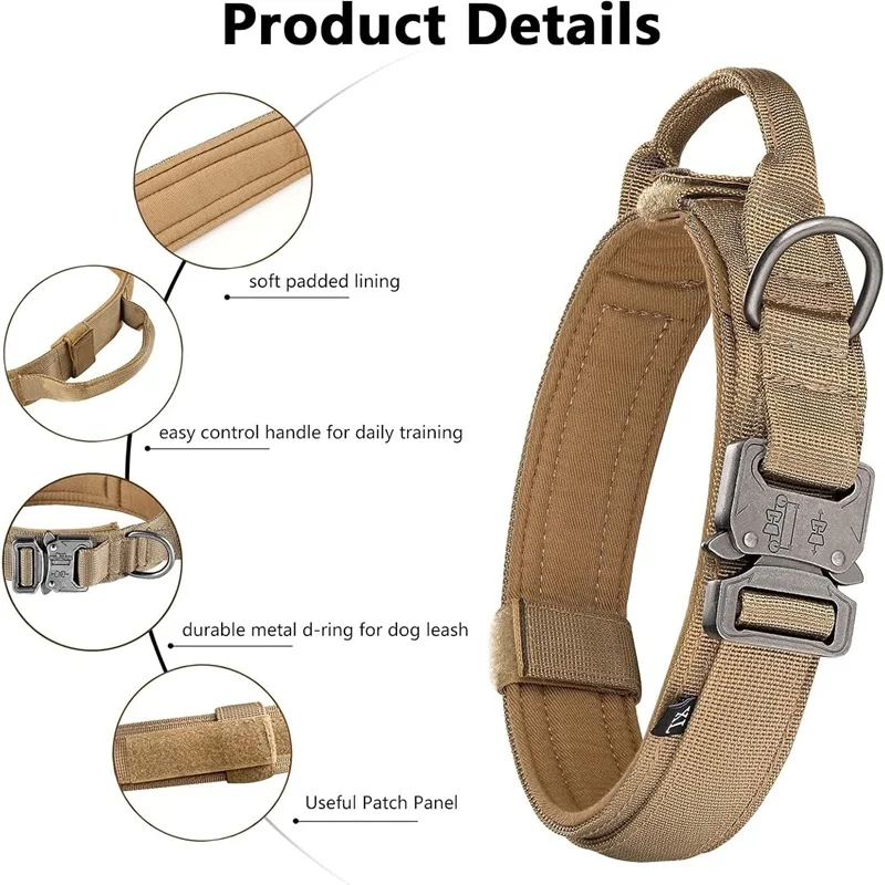 Durable Tactical Nylon Dog Collar & Leash Set
