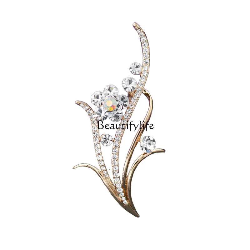 

High-End Elegant Brooch for Women Generous Stylish and Elegant Business Suit Corsage Women's Luxury Rhinestone