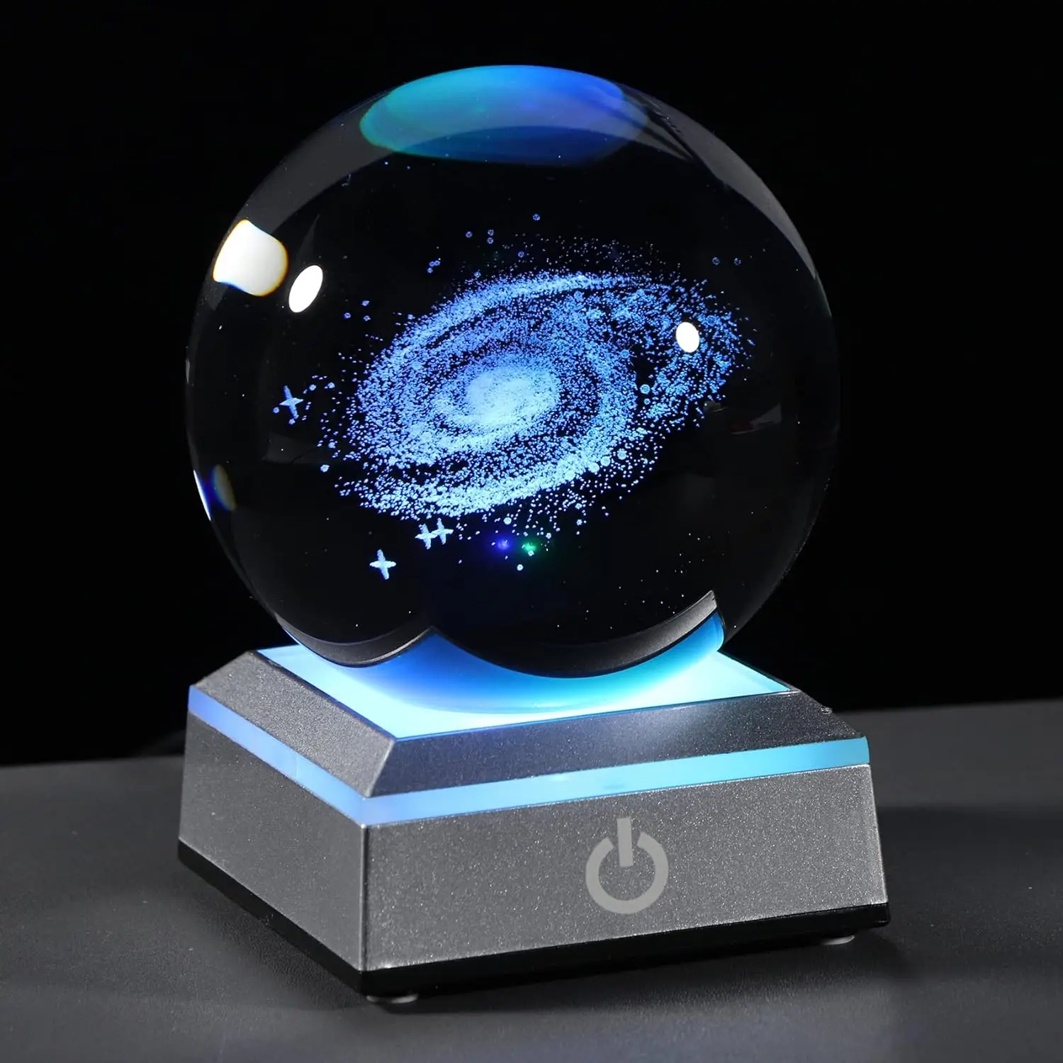 

3D Galaxy Crystal Ball Nightlight Multicolor Decolamp for Science Astronomy Space Presents for Fathers Kids Boys Christmas Gifts