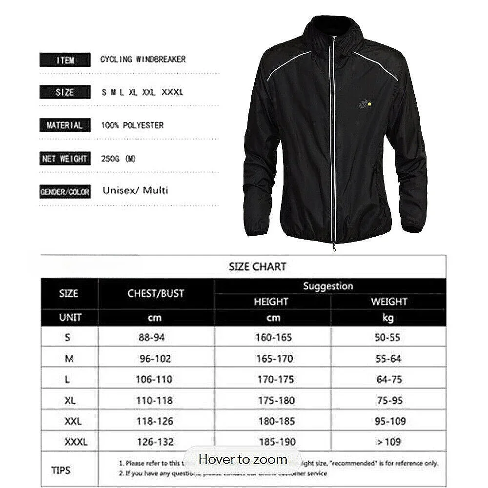 Reflective Men's Rain Jacket Waterproof Windbreaker Running Cycling Golf Bicycle Wear Windproof MTB Bike Windcoat