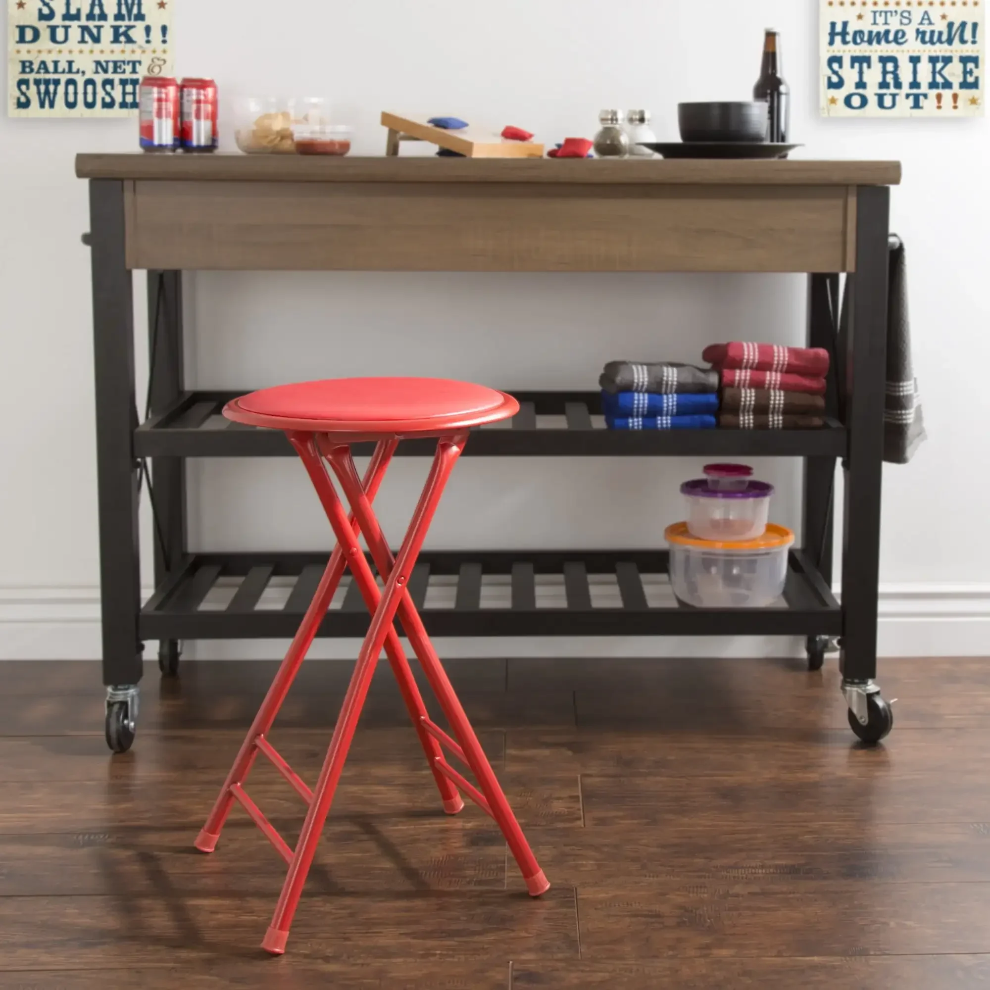 

Складной стул g-сверхмощный складной круглый стул с подкладкой 24 дюйма с ограничением 300 фунтов для общежития, Rec или геймерома (