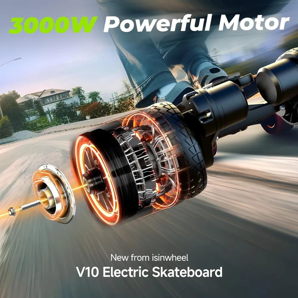 Electric Skateboard with Remote, 1200W/450W/3000W Brushless Motor, 30 Mph 32Mph Top Speed, Electric Longboard for Adults ＆Teens