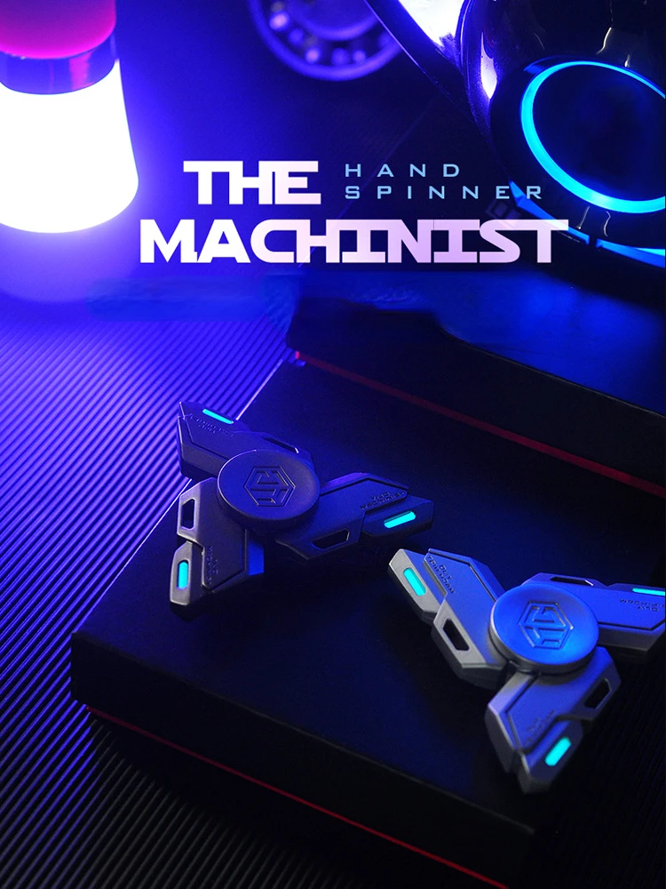 Fingertip Gyro Luminous Metal Alloy Smart Fidget Spinner Desk Hand Stress Relief Toys for Adults THE MACHINIST Free Shipping